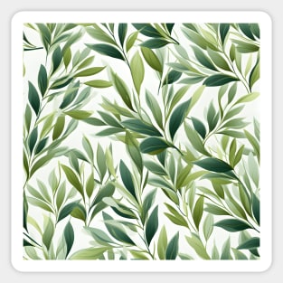 Green Leaves Pattern 25 Sticker